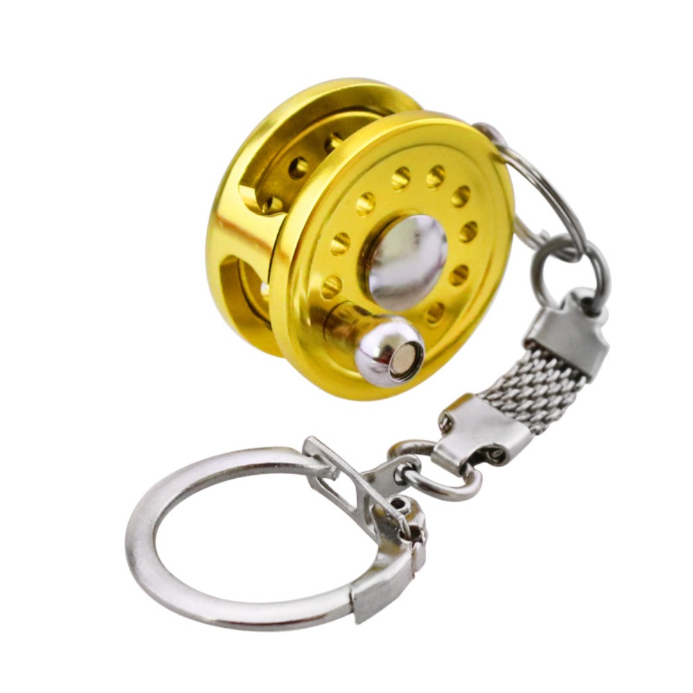 Reel Bag - Golden Silver Fish Wheel Keychain Hanging
